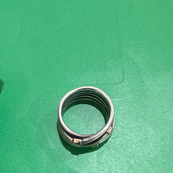 Pandora Silver Ring with Gold Highlights - Picture 7 of 8